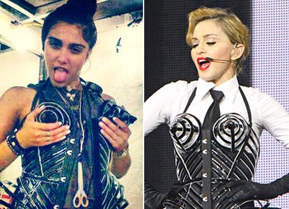 15-летняя дочь Мадонны Лурдес в знаменитом конусообразном бюстгальтере!
