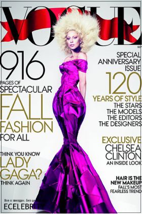 Lady Gaga в сентябрьском номере модного журнала Vogue